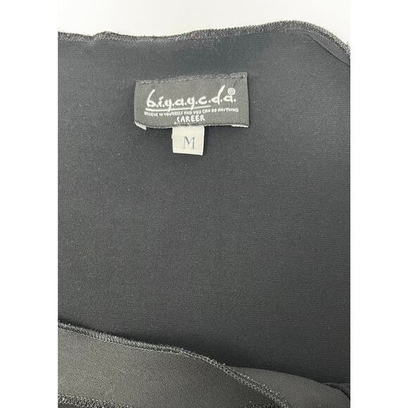 Vintage Biyaycda Career Woman's Black Blouse with sheer bow size M Pre-Owned - Picture 7 of 9